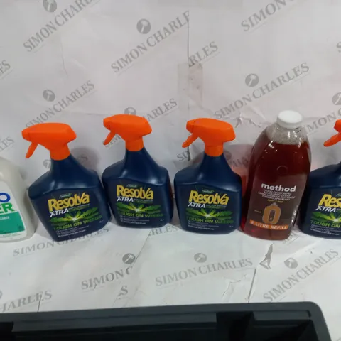 7X RESOLVA XTRA, ECO VERA TOILET CLEANER, AND METHOD WOOD FLOOR REFILL 