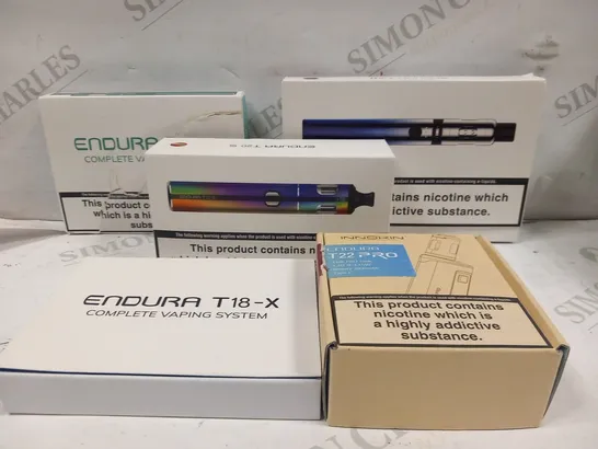 5 ASSORTED INNOKIN VAPING PRODUCTS TO INCLUDE; ENDURA T20 S, ENDURA T18II AND T22 PRO