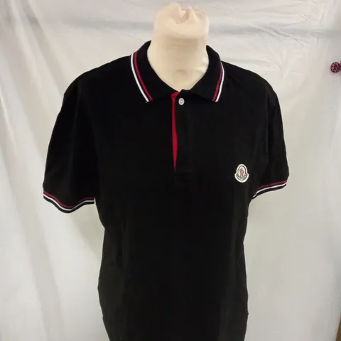 BLACK MONCLER POLO SHIRT SIZE M 