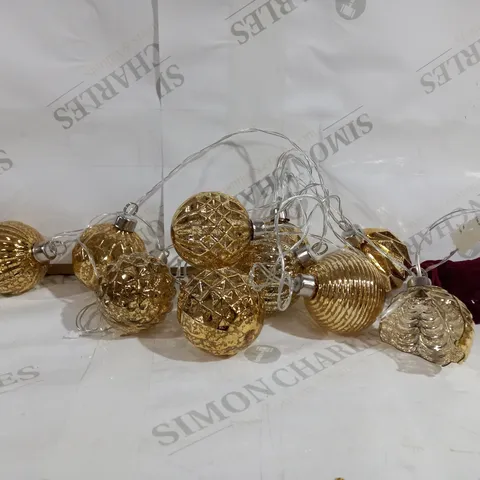 ALISON CORK MERCURY GLASS SET OF 10 BAUBLE LIGHT STRAND