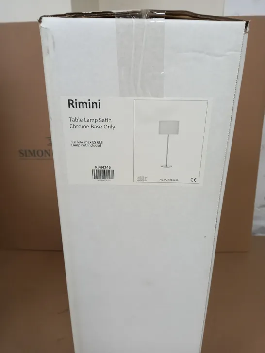 BOX OF 4 RIMINI TABLE LAMP SATIN CHROME BASE ONLY