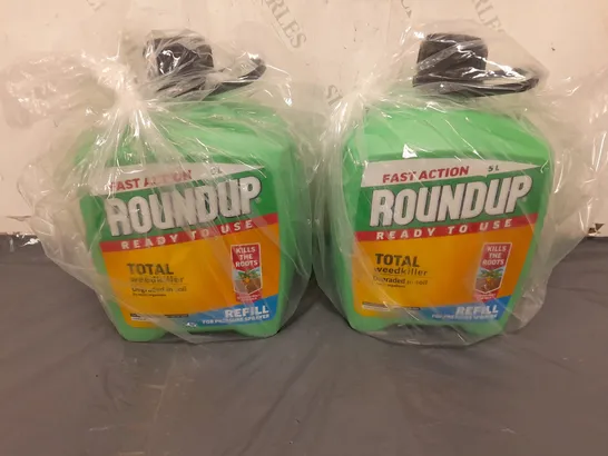 TOTE OF 2 ASSORTED HOUSEHOLD GOODS TO INCLUDE FAST ACTION ROUND UP TOTAL WEEDKILLER 5L