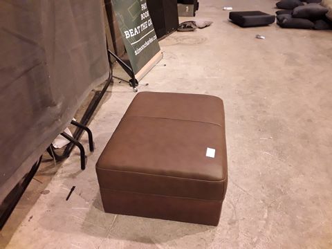 DESIGNER BROWN FAUX LEATHER FOOTSTOOL 