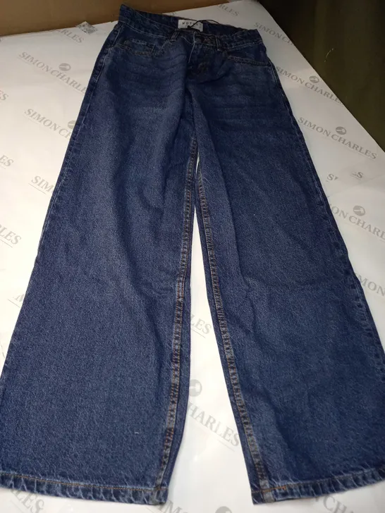 MOTEL EXTRA WIDE LOW RISE JEANS MID BLUE - W24 L32