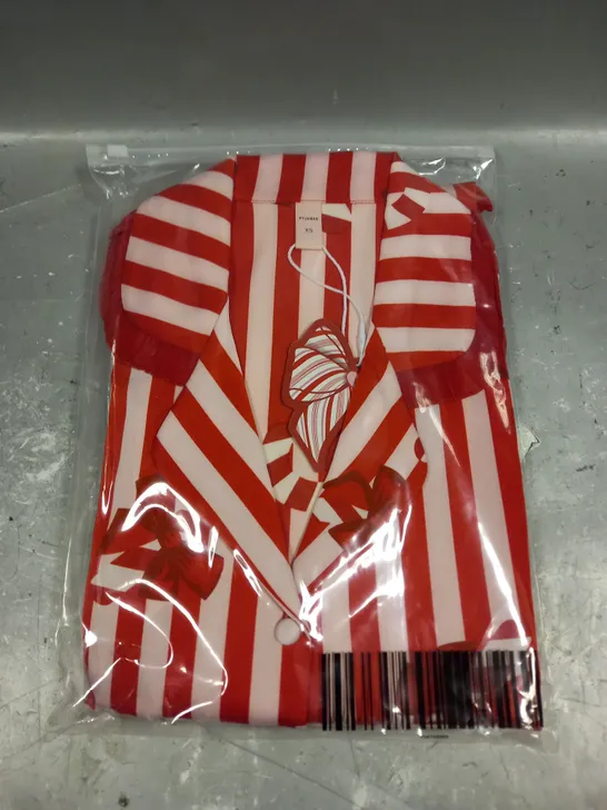 PLOUISE CANDY CANE STRIPED PYJAMA SET IN RED SIZE XS