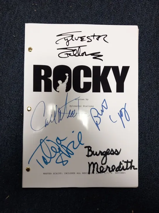 ROCKY WRITTEN BY SYLVESTER STALLONE SCRIPTINCLUDES ALL REVISIONS AS OF 1/7/76