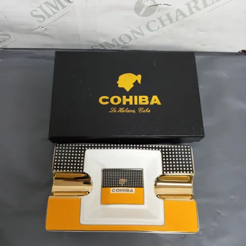 COHIBA CERAMIC CIGAR ASHTRAY WITH GIFT BOX