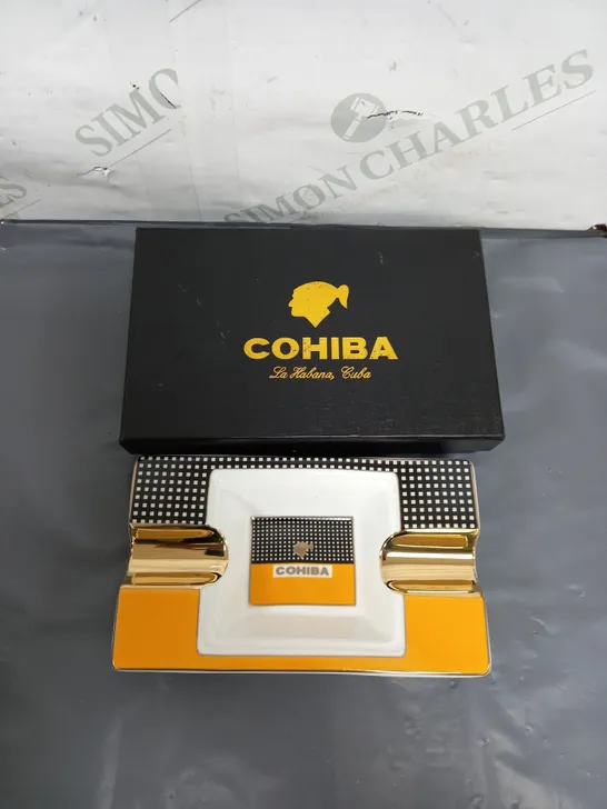 COHIBA CERAMIC CIGAR ASHTRAY WITH GIFT BOX