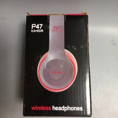 P47 WIRELESS HEADPHONES IN RED/GREY