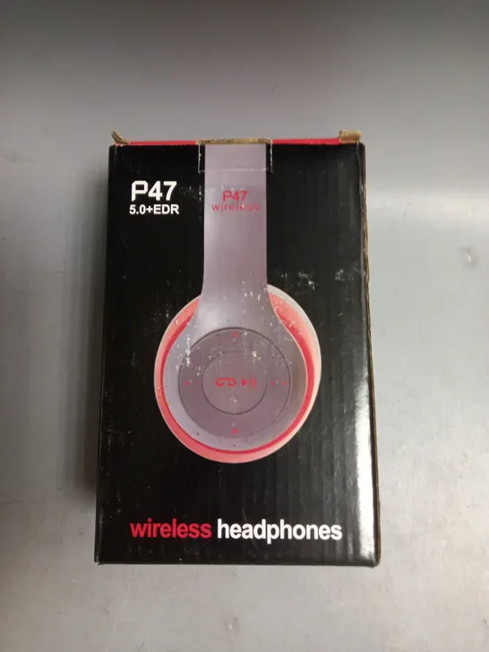 P47 WIRELESS HEADPHONES IN RED/GREY