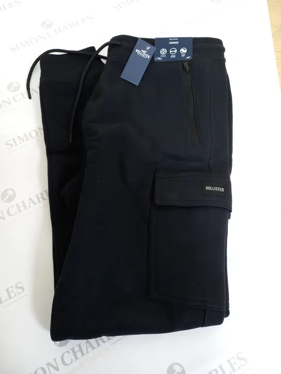 HOLLISTER BLACK JOGGERS - L TALL