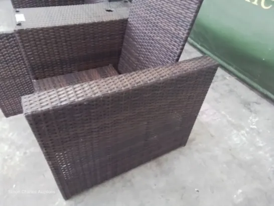 DESIGNER BROWN RATTAN LOVESEAT WITH STORAGE