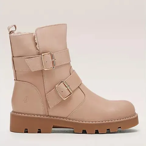 HUSH PUPPIES ANNETTE BIKER BOOT IN SAND SIZE 8