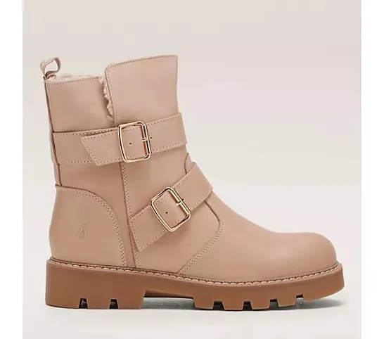 HUSH PUPPIES ANNETTE BIKER BOOT IN SAND SIZE 8