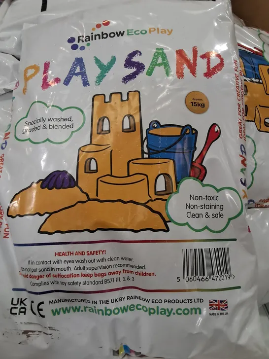 PALLET CONTAINING A LARGE QUANTITY OF 15KG BAGS OF ECO PLAY SAND