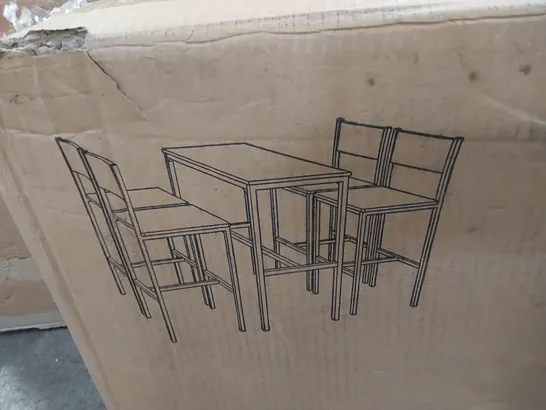 BOXED DINING SET WITH 4 CHAIRS - GREY (1 BOX)