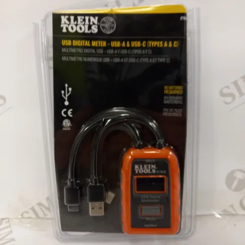 USB POWER METER, USB-A AND USB-C DIGITAL METER FOR VOLTAGE, CURRENT, CAPACITY, ENERGY AND RESISTANCE, KLEIN TOOLS ET920