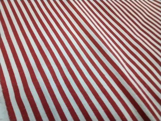 ROLL OF RED STRIPED LINEN APPROXIMATELY 150MX1.5M 