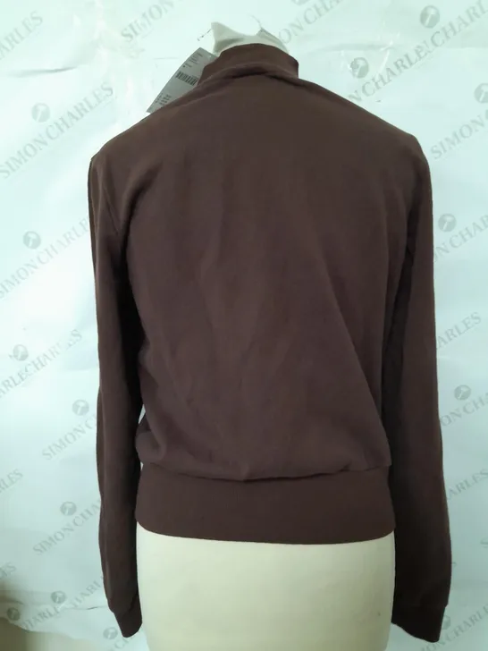 URBAN OUTFITTERS CROPPED JACKET IN BROWN & PINK - SIZE MEDIUM