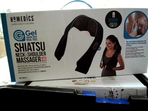BOXED HOMEDICS SHIATSU NECK AND SHOULDER MASSAGER WITH HEAT AND GEL MASSAGE WITH REAL FEEL
