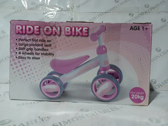 BOXED RIDE ON BIKE FOR AGES 1+