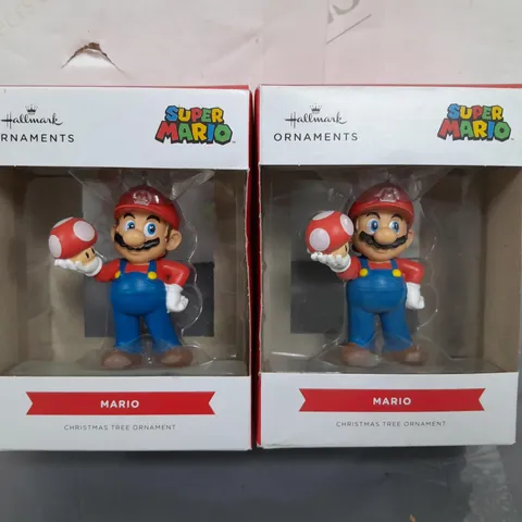 TWO HALLMARK SUPER MARIO CHRISTMAS TREE ORNAMENTS - MARIO