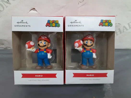 TWO HALLMARK SUPER MARIO CHRISTMAS TREE ORNAMENTS - MARIO