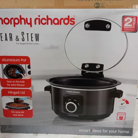 MORPHY RICHARDS SEAR & STEW 3.5L HINGED LID SLOW COOKER