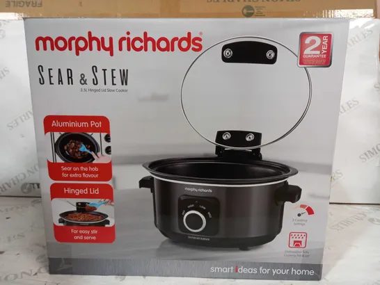 MORPHY RICHARDS SEAR & STEW 3.5L HINGED LID SLOW COOKER