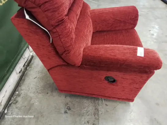 QUALITY BRITISH DESIGNER G PLAN MALVERN MANUAL RECLINING EASY CHAIR RED FABRIC 