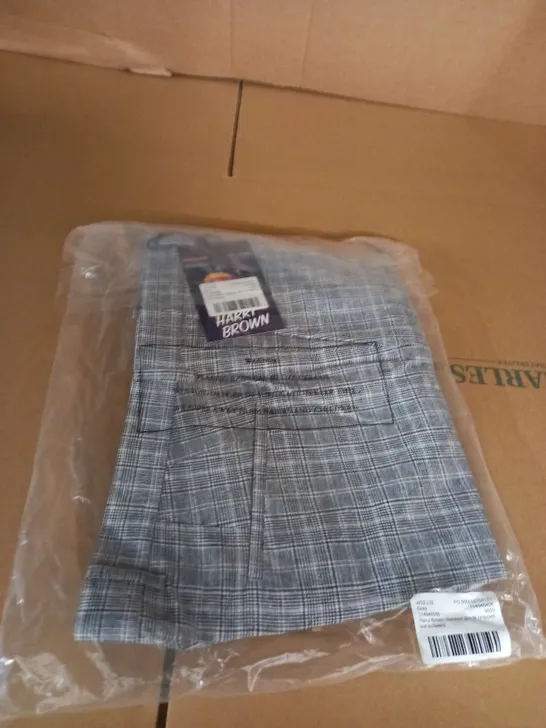 HARRY BROWN CHECKED SLIM FIT CROPPED SUIT TROUSERS SIZE UNSPECIFIED