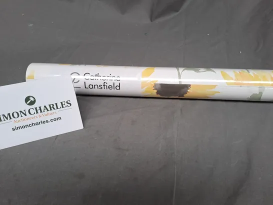 SEALED CATHERINE LANSFIELD DESIGNER WALLCOVERING - PAINTED SUNFLOWERS IN YELLOW 