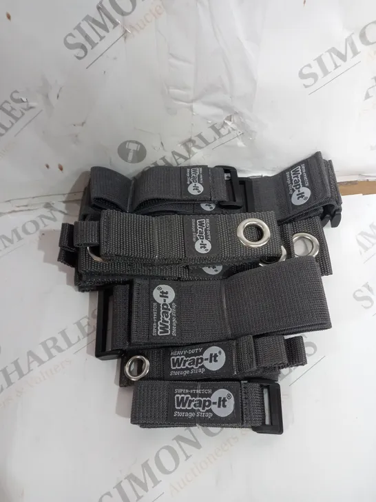 BOXED WRAP IT HEAVY DUTY STORAGE STRAPS ASSORTED LENGTH IN GREY 