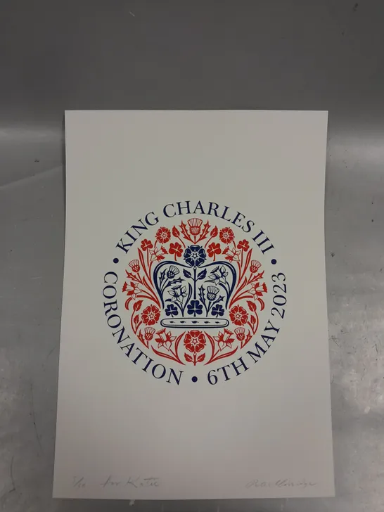 SIGNED LIMITED EDITION KING CHARLES CORONATION PRINT 