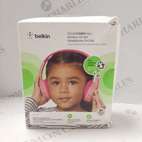 BOXED BELKIN SOUNFORM MINI WIRELESS ON EAR HEADPHONES FOR KIDS