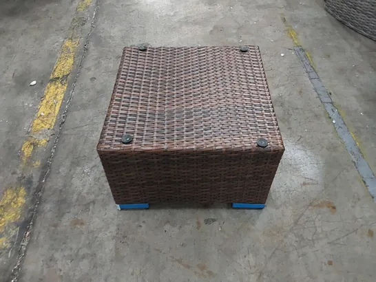 4 X BROWN RATTAN FOOTSTOOLS