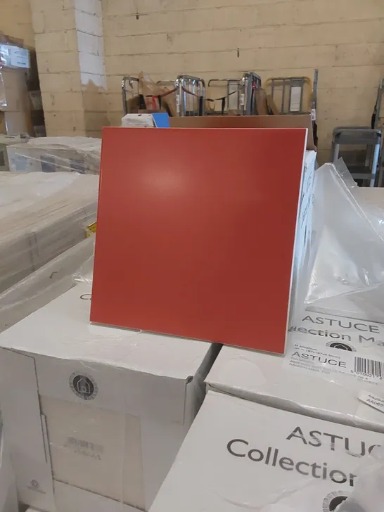 PALLET TO CONTAIN APPROX 96 X CARTONS OF JOHNSON ASTUCE COL.MAISON MAT ROUG ROUGE WALL TILES - 25 TILES PER CARTON // SIZE: 197 X 197 X 6.5mm