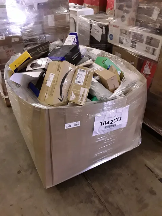 PALLET OF APPROXIMATELY 349 ASSORTED UNTESTED RAW RETURN COMPUTER, TECH AND ELECTRICAL PRODUCTS TO INCLUDE;