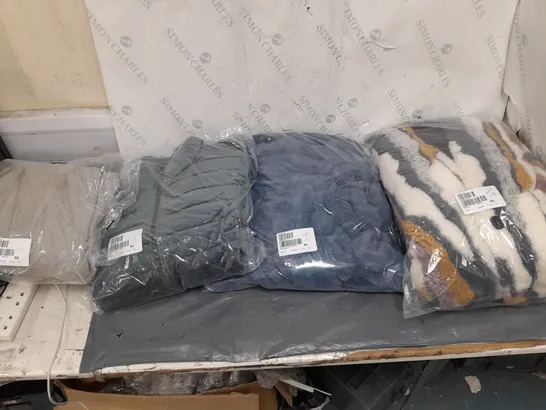 BOX OF APPROXIMATELY 10 ASSORTED BAGGED PIECES OF CLOTHING IN VARIOUS STYLES, SIZES, AND BRANDS 