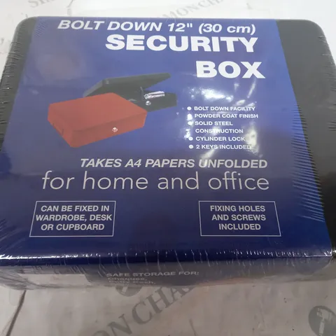 BOLT DOWN 12" SECURITY BOX FOR HOME OR OFFICE USE 