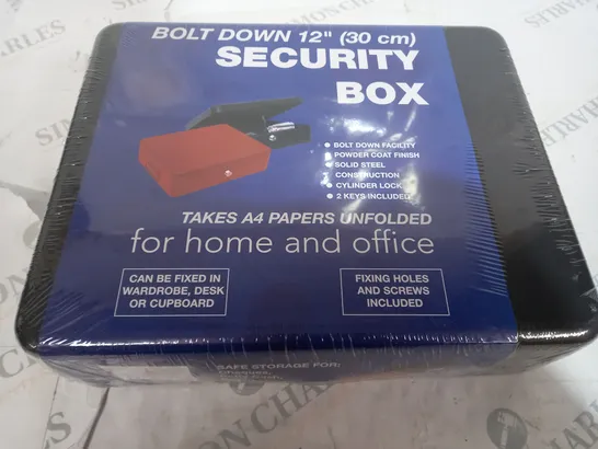 BOLT DOWN 12" SECURITY BOX FOR HOME OR OFFICE USE 