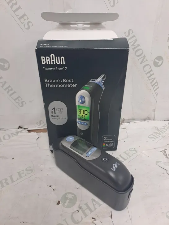 BRAUN THERMOSCAN 7 EAR THERMOMETER WITH AGE PRECISION, BLACK EDITION 