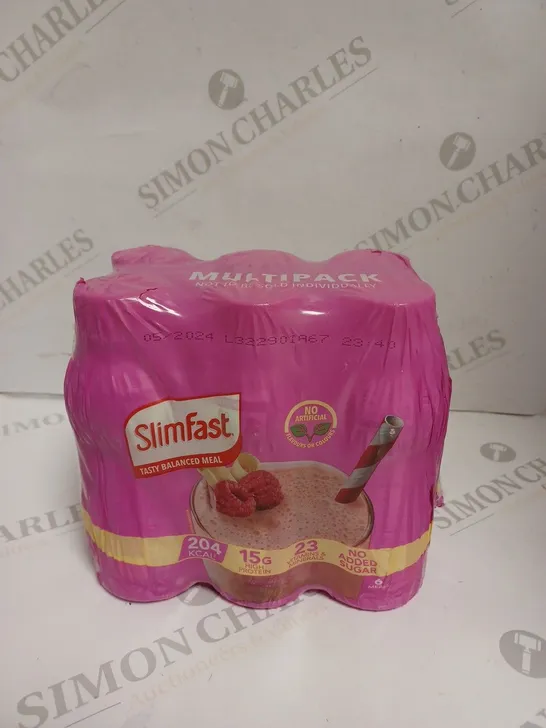 SEALED PACK OF 6 SLIMFAST MEAL SHAKES - RASPBERRY & WHITE CHOCOLATE - 6 X 325ML