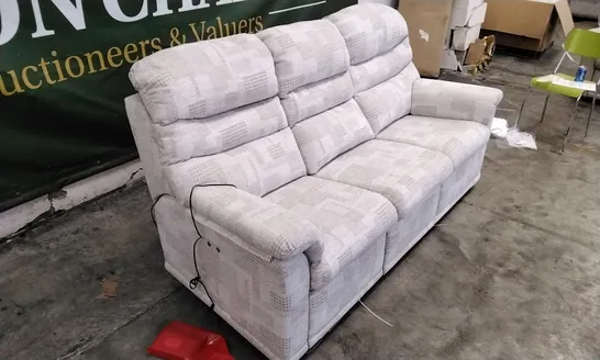 QUALITY BRITISH DESIGNED & MANUFACTURED G PLAN MALVERN 3 SEATER POWER RECLINER OXFORD PUTTY FABRIC