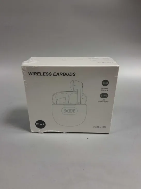 BOXED SEALED S13 WIRELESS EARBUDS IN BLACK 