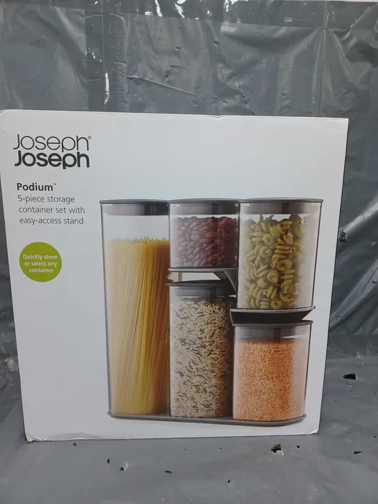 JOSEPH JOSEPH PODIUM 5 PIECE CONTAINER SET WITH EASY ACCESS STAND