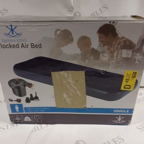 BOXED KARAN KING FLOCKED AIR BED - SINGLE