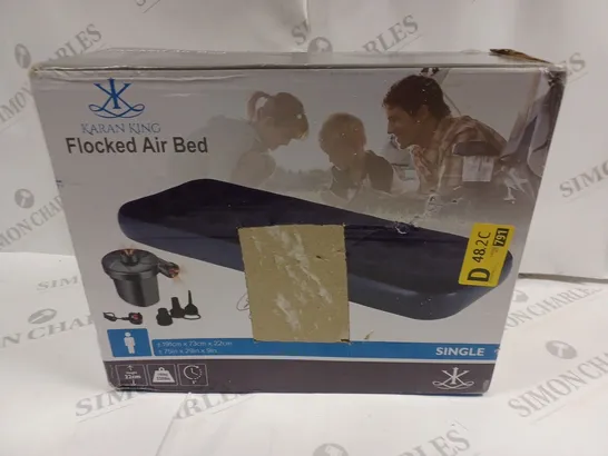 BOXED KARAN KING FLOCKED AIR BED - SINGLE