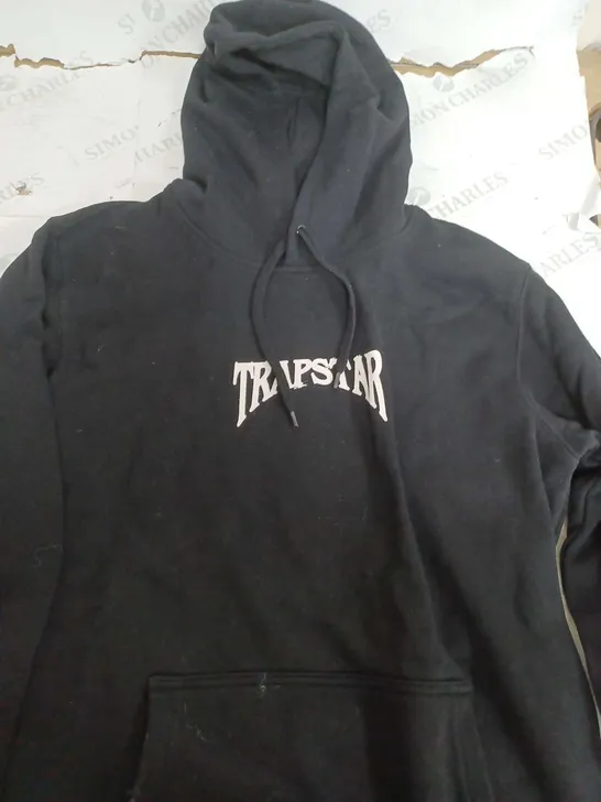 TRAPSTAR BLACK PULL OVER HOODIE - MEDIUM