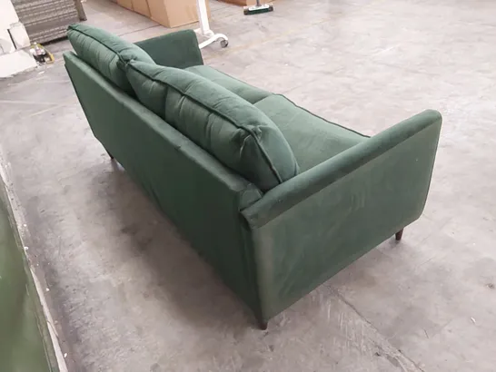 DESIGNER PASHA EMERALD VELVET UPHOLSTERED 3 SEATER SOFA